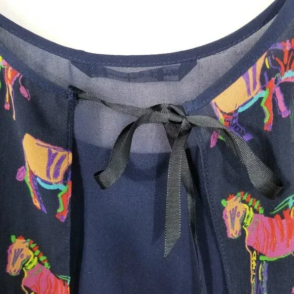 Zara Trafaluc Rainbow Zebras Sheer Tie Back Top - Picture 4 of 6